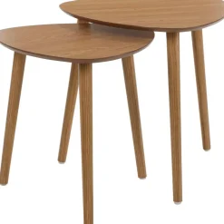 Home & Styling Bijzettafeltjes set 2x - lichtbruin - 41 en 45 cm Online