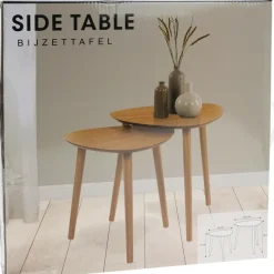 Home & Styling Bijzettafeltjes set 2x - lichtbruin - 41 en 45 cm Online