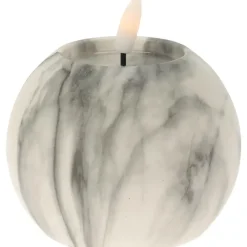 Home & Styling luxe LED bolkaars -wit/grijs marmer -D10 x H7, cm Online