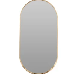 Home & Styling Wandspiegel - ovaal - metaal - goud - 50x25cm