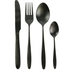 The Home Deco Factory Home Deco Factory Bestekset - 16 delig - zwart - RVS - 4 personen Online