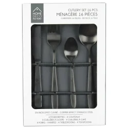 The Home Deco Factory Home Deco Factory Bestekset - 16 delig - zwart - RVS - 4 personen Online