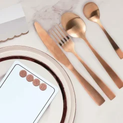 The Home Deco Factory Home Deco Factory Bestekset - 16 delig - koper - RVS - 4 personen