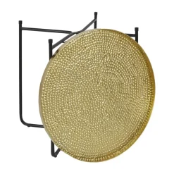 The Home Deco Factory Home Deco Factory Bijzettafel - goud met zwart - metaal - 45 cm Sale