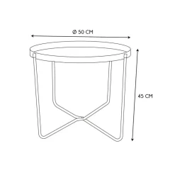 The Home Deco Factory Home Deco Factory Bijzettafel - goud met zwart - metaal - 45 cm Sale