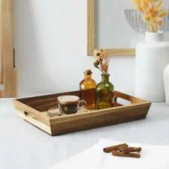 The Home Deco Factory Home Deco Factory dienblad van Acacia - 32 x 23 x 5 cm - bruin Best