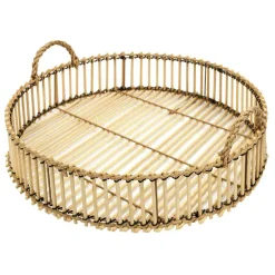 The Home Deco Factory Home Deco Factory dienblad van bamboe - Rond - 40 x 6 cm New