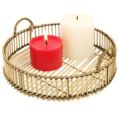 The Home Deco Factory Home Deco Factory dienblad van bamboe - Rond - 40 x 6 cm New