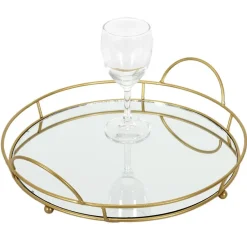 The Home Deco Factory Home Deco Factory dienblad van spiegel glas - Rond - 34 x 4 cm Sale