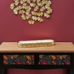 Merkloos Home Deco Factory Geurkaars - goud - L39 cm - 9 branduren Outlet