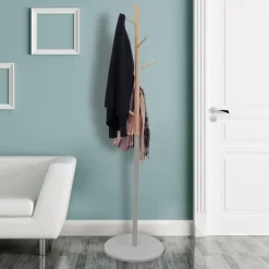 The Home Deco Factory Home Deco Factory Kapstok - grijs - metaal/hout - 6 haken - 180cm Hot