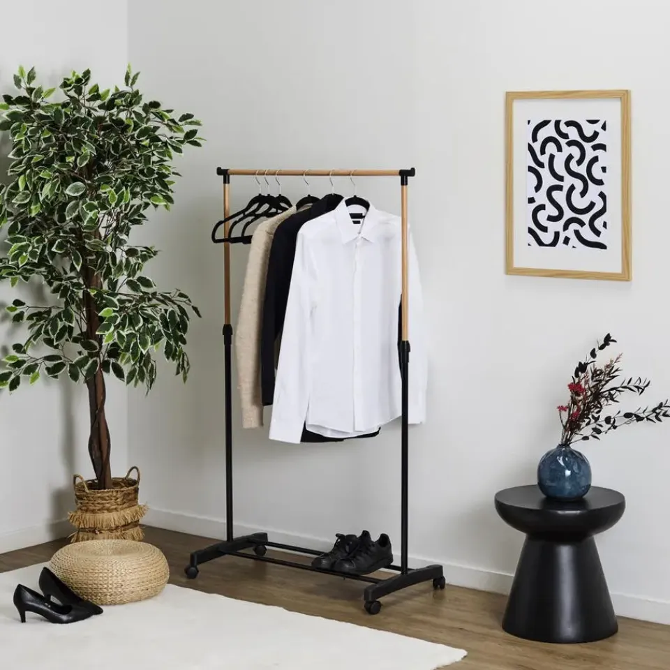 Leen Bakker Home Deco Factory kledingrek - verstelbaar - zwart - 160 cm Hot