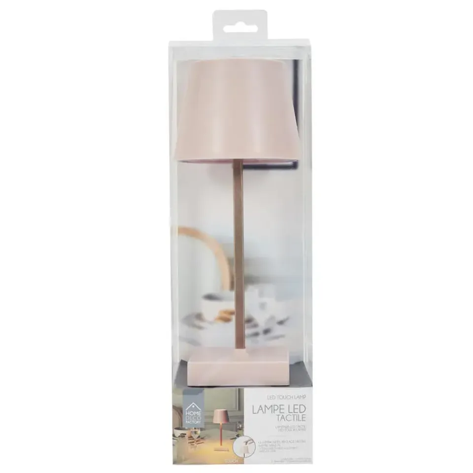 The Home Deco Factory Home deco factory LED tafellamp- kunststof - roze - touch - 26 cm