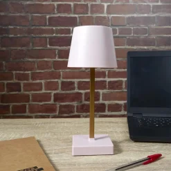 The Home Deco Factory Home deco factory LED tafellamp- kunststof - roze - touch - 26 cm