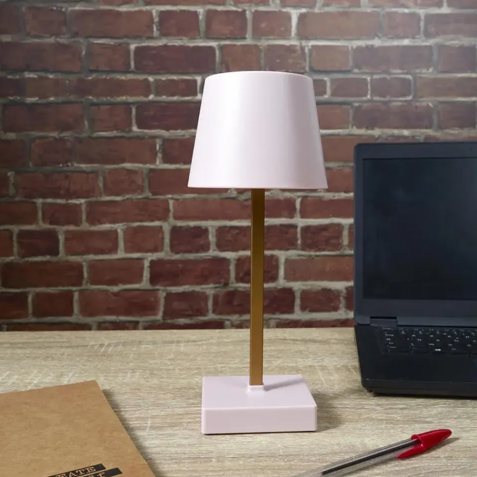 The Home Deco Factory Home deco factory LED tafellamp- kunststof - roze - touch - 26 cm