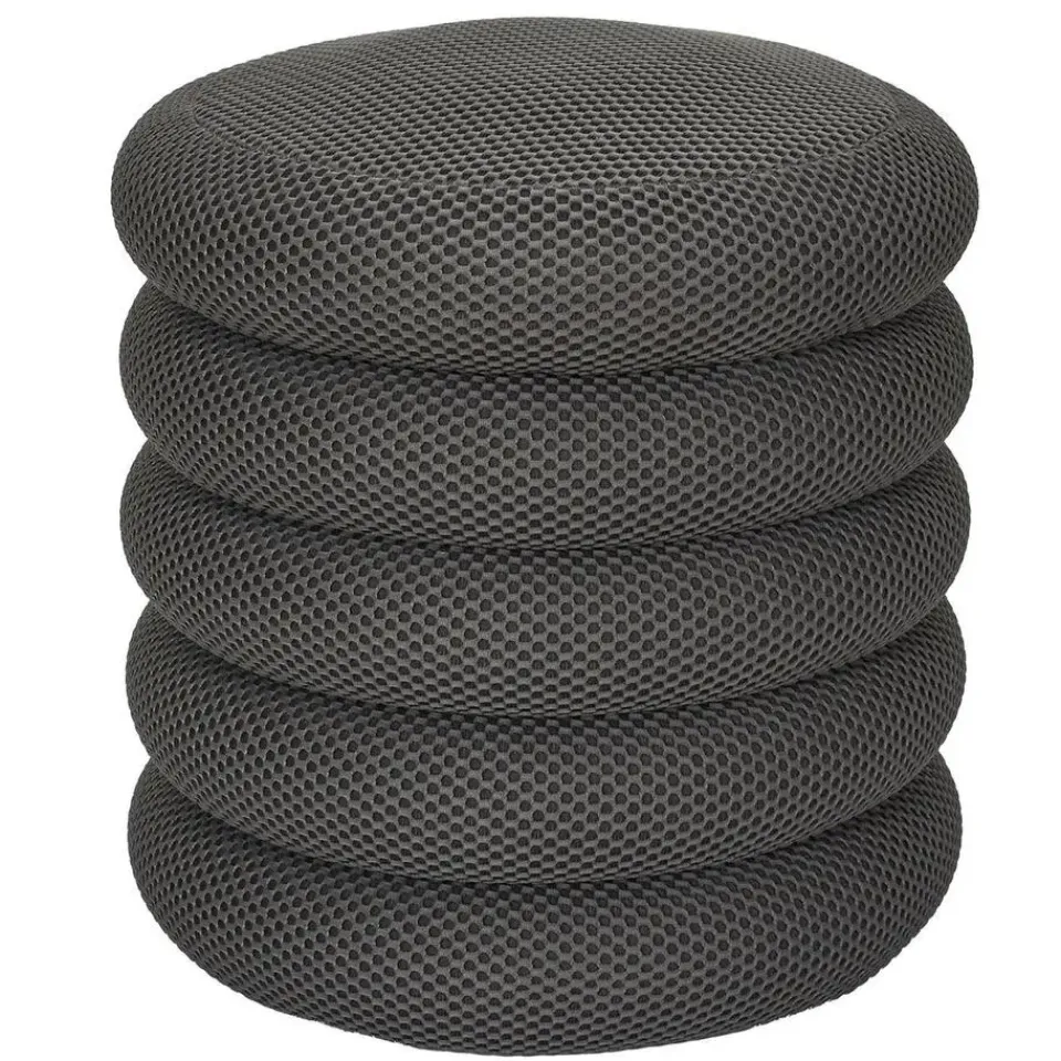 The Home Deco Factory Home Deco Factory Poef/krukje - boucle - grijs - D37 x H44 cm Sale