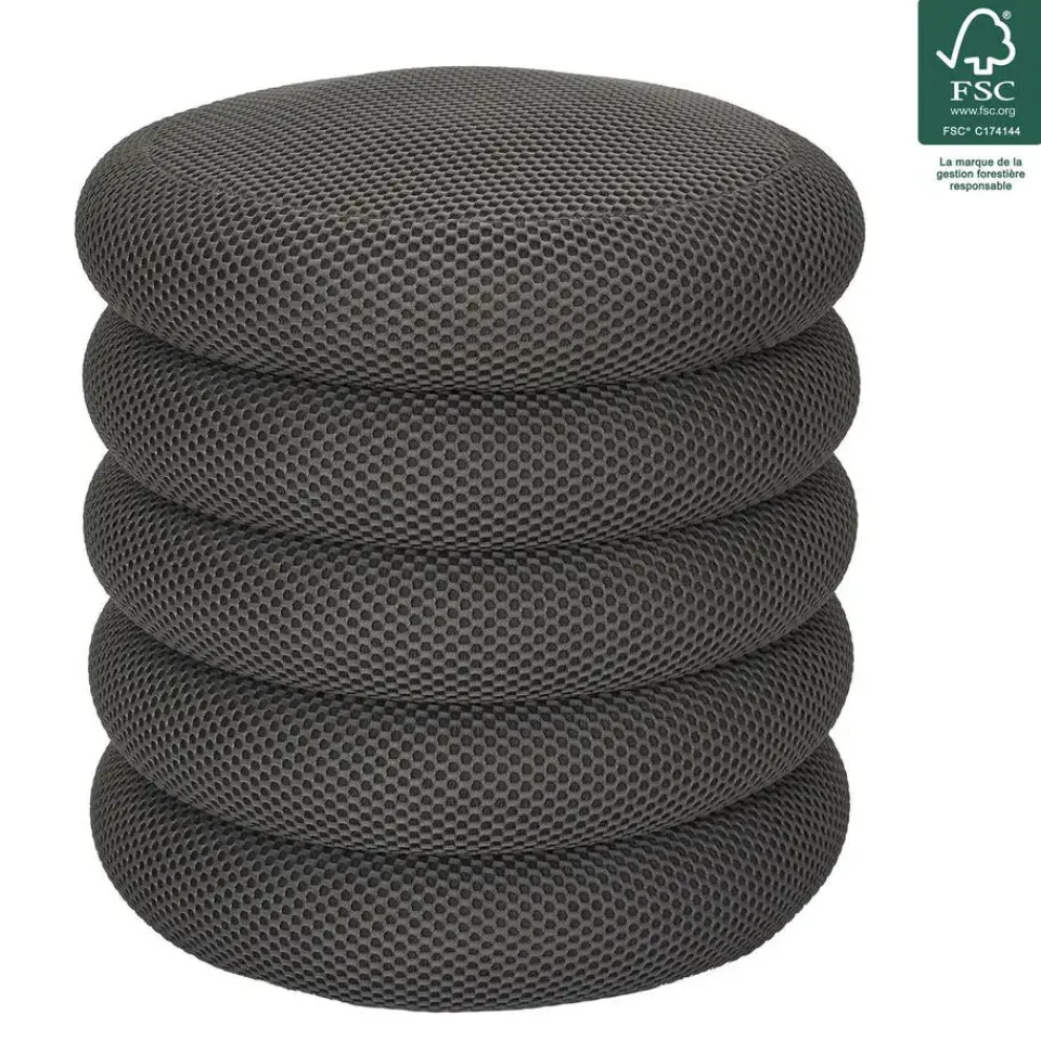 The Home Deco Factory Home Deco Factory Poef/krukje - boucle - grijs - D37 x H44 cm Sale