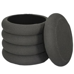 The Home Deco Factory Home Deco Factory Poef/krukje - boucle - grijs - D37 x H44 cm Sale