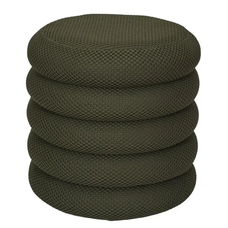 The Home Deco Factory Home Deco Factory Poef/krukje - boucle - groen - D37 x H44 cm Outlet