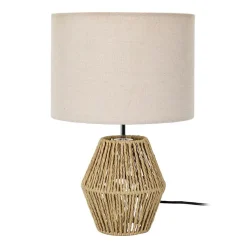 Leen Bakker Home deco factory Tafellamp met linnen kap - Boho/ibiza stijl Outlet