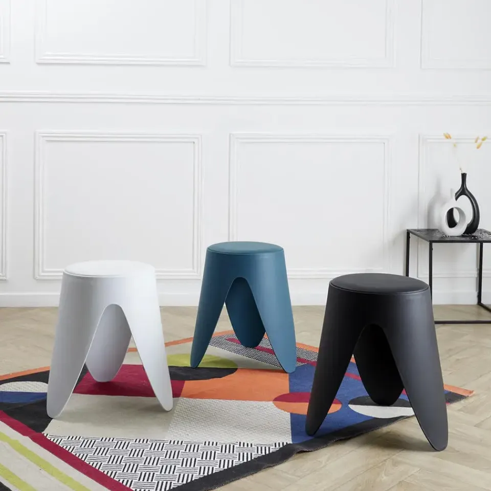 The Home Deco Factory Home Deco Factory zit kruk - kunststof - zwart - 30 x 46 cm Online