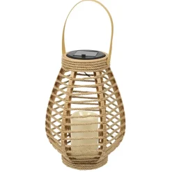 The Home Deco Factory Home deco factory Zonnelantaarn tafellamp - Solar -rotan - 26,5 cm -kaarseffect Best