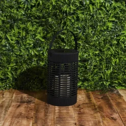 The Home Deco Factory Home deco factory Zonnelantaarn tafellamp - Solar - zwart - 23 cm - kaars Hot