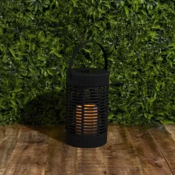 The Home Deco Factory Home deco factory Zonnelantaarn tafellamp - Solar - zwart - 23 cm - kaars Hot