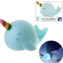 Home Deco Kids LED Nachtlampje - Walvis - aan/uit knop - 20 cm Outlet