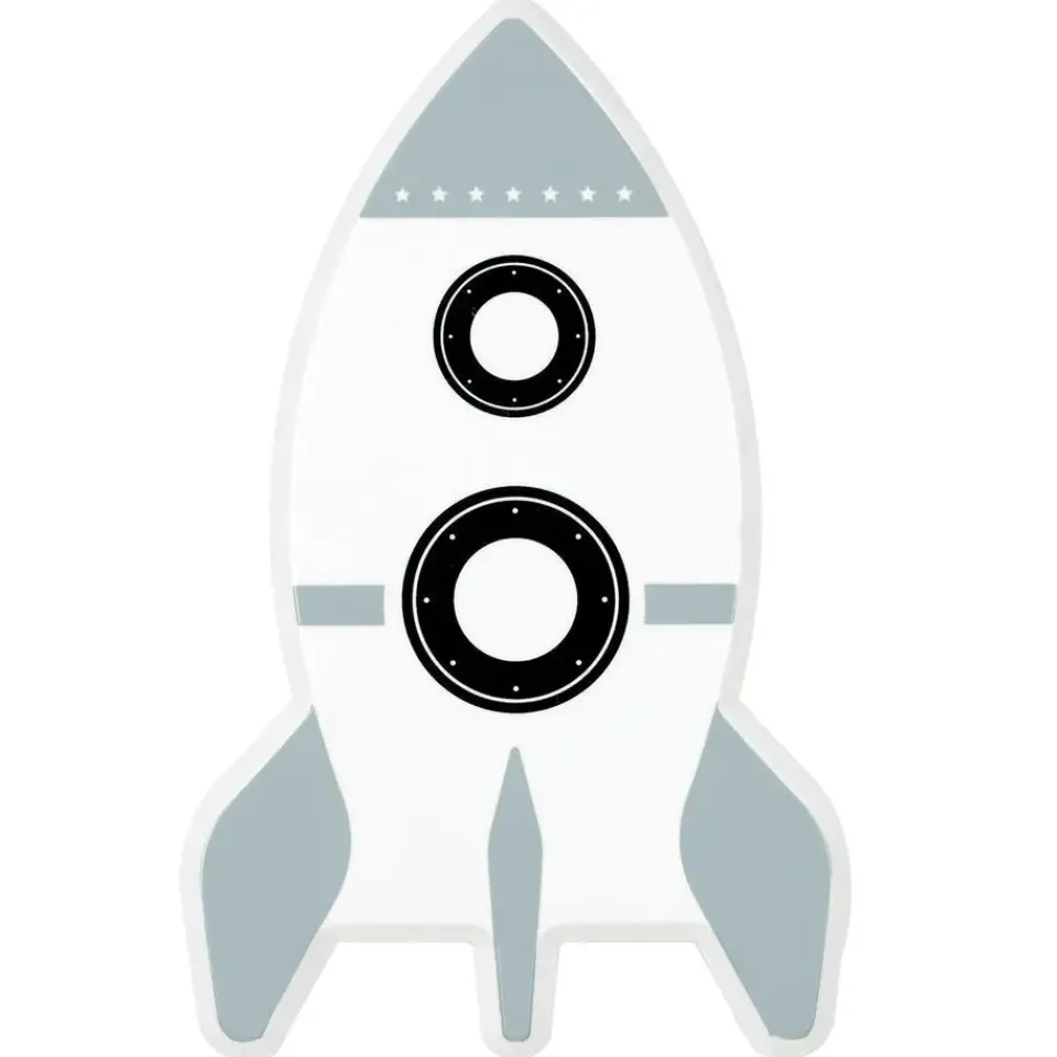 Home Deco Kids Nachtlampje - Raket met muurprojectie - 15 cm New