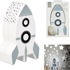 Home Deco Kids Nachtlampje - Raket met muurprojectie - 15 cm New