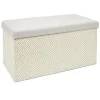 The Home Deco Factory Home Deco Poef Fishbone - opbergbox - beige/grijs - 76 x 38 cm Sale