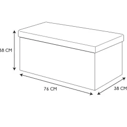 The Home Deco Factory Home Deco Poefje - opbergbox - donkerbruin/zwart - 76 x 38 cm Discount