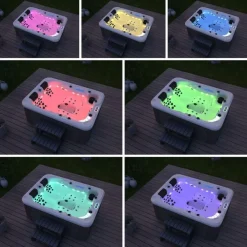 Merkloos HOME DELUXE Buiten whirlpool BEACH Met treden en thermische afdekking