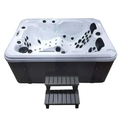 Merkloos HOME DELUXE Buiten whirlpool BEACH Met treden en thermische afdekking