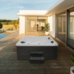 Merkloos HOME DELUXE Outdoor Whirlpool SUNSET Met trap en thermische afdekking