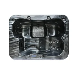 Merkloos HOME DELUXE Outdoor Whirlpool ZWART MARMER Met trap en thermische afdekking Clearance