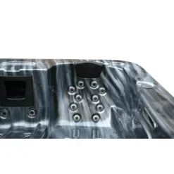 Merkloos HOME DELUXE Outdoor Whirlpool ZWART MARMER Met trap en thermische afdekking Clearance