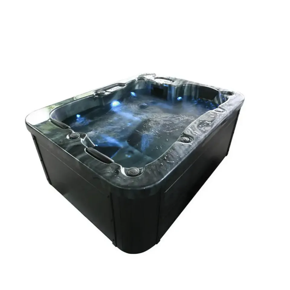 Merkloos HOME DELUXE Whirlpool buiten ZWART MARBLE Puur New