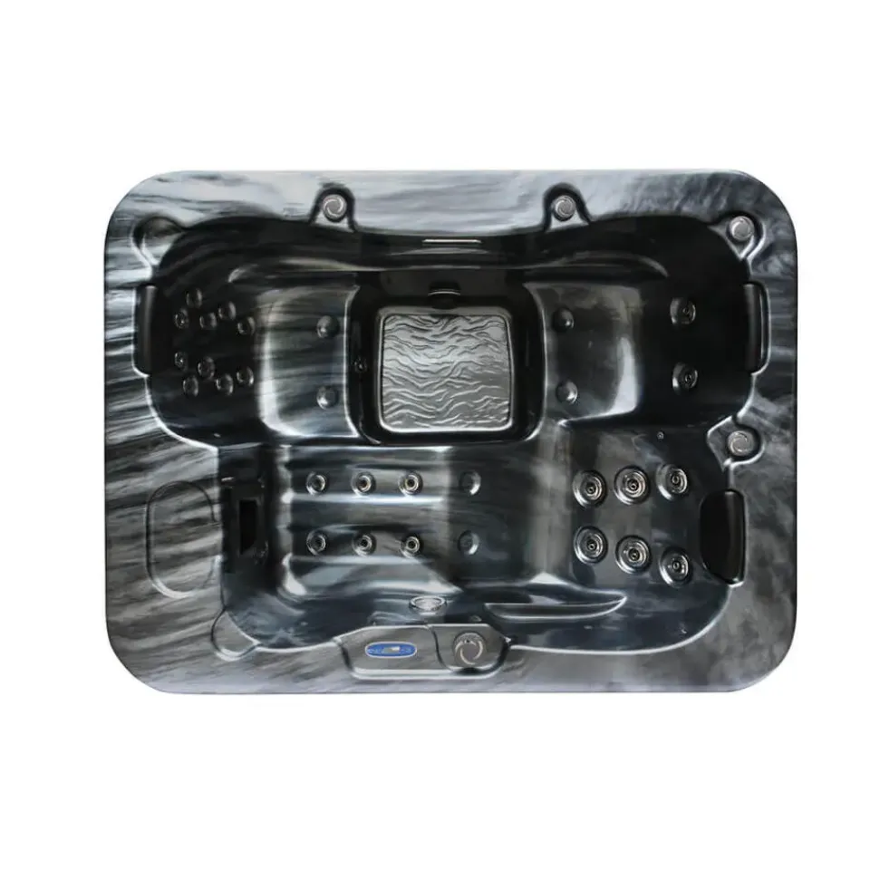 Merkloos HOME DELUXE Whirlpool buiten ZWART MARBLE Puur New