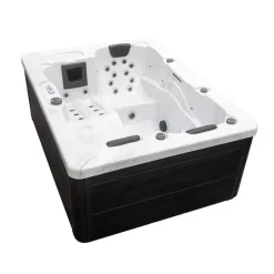 Merkloos HOME DELUXE WHITE MARBLE buitenwhirlpool met opstap en thermische afdekking