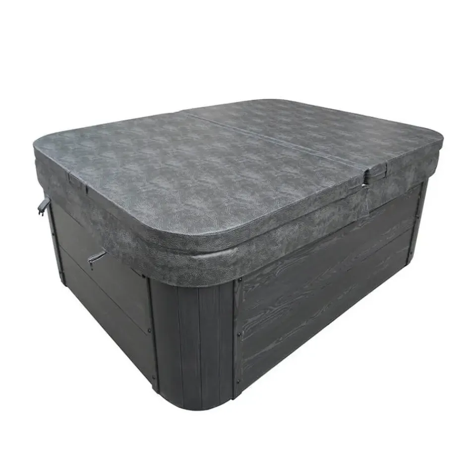 Merkloos HOME DELUXE WHITE MARBLE buitenwhirlpool met opstap en thermische afdekking