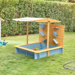 Merkloos HOME DELUXE Zandbak met overkapping SANDY - hout/grijs Clearance