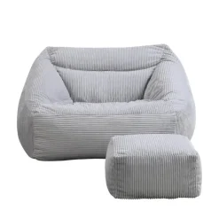 Merkloos HOME DELUXE zitzak COSY lichtgrijs incl. krukje Sale