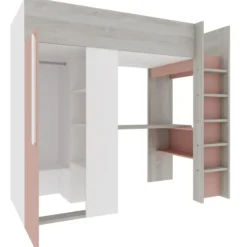 Trasman Hoogslaper Beau 90x200 met bureau & kast - oudroze Online