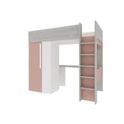 Trasman Hoogslaper Beau 90x200 met bureau & kast - oudroze Online