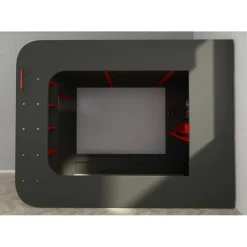 Trasman Hoogslaper Graham met gamebureau 120x200cm - antraciet/rood Discount