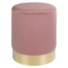House Nordic Poef Gamby Velvet Roze Ø34x43cm Hot