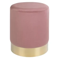 House Nordic Poef Gamby Velvet Roze Ø34x43cm Hot