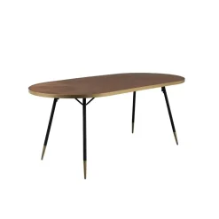 Housecraft Living Housecraft Denise Eettafel Hout Ovaal 180x90 cm Bruin/ Goud Hot